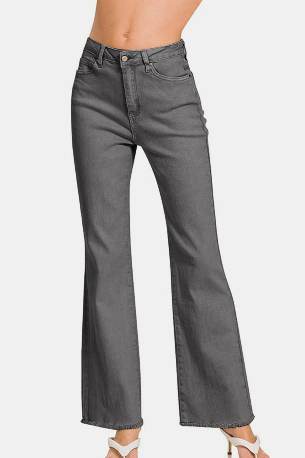 Zenana Acid Washed Bootcut Jeans
