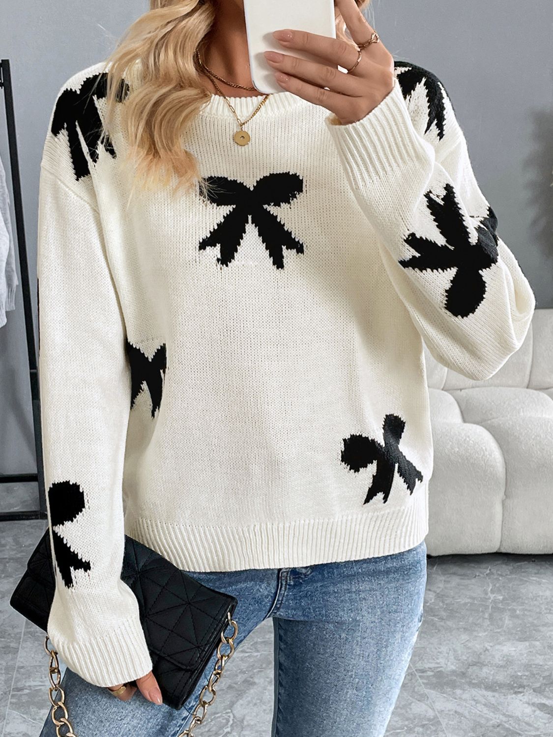 Bow Long Sleeve Sweater