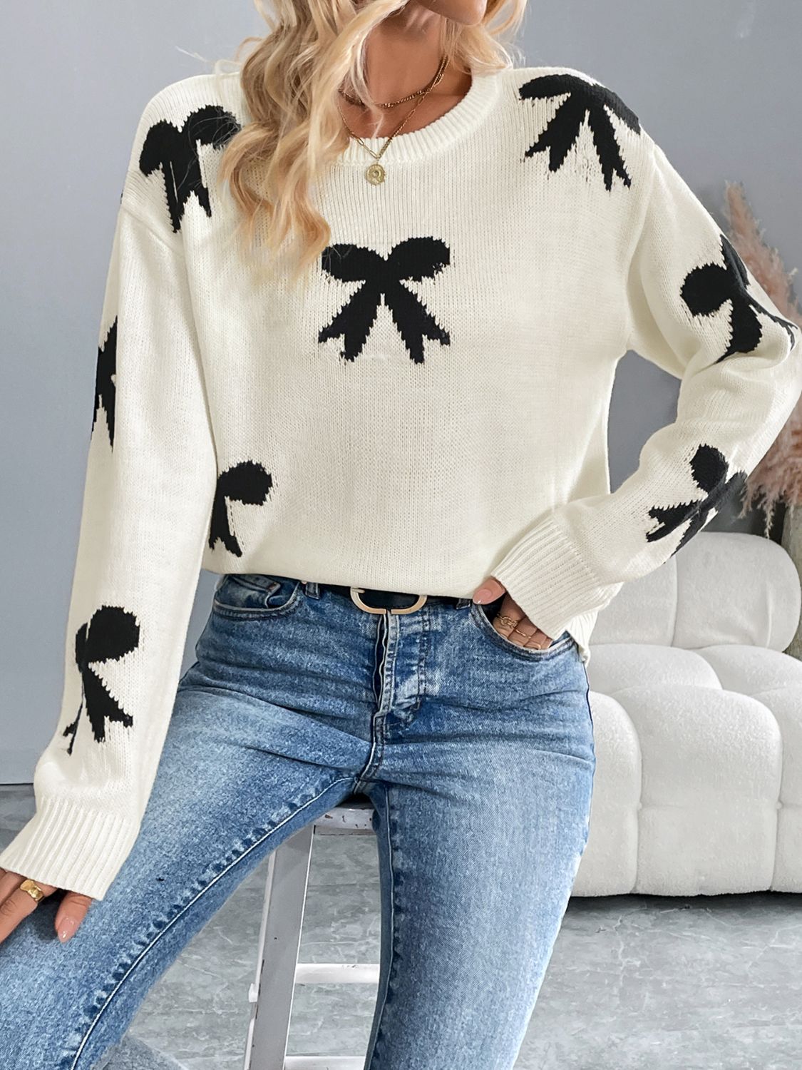 Bow Long Sleeve Sweater