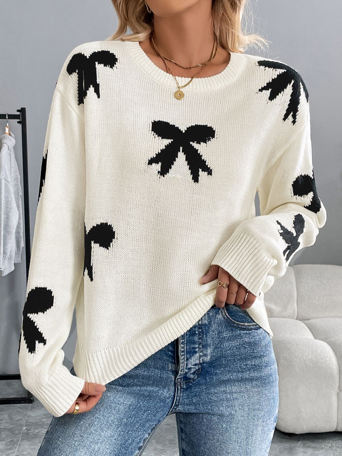 Bow Long Sleeve Sweater